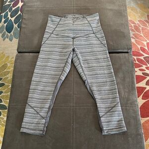 Zella Gray Striped Leggings Capri Length